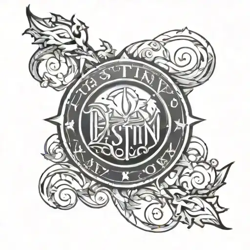 destiny word written tattoo design idea