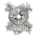 destiny word written tattoo design idea