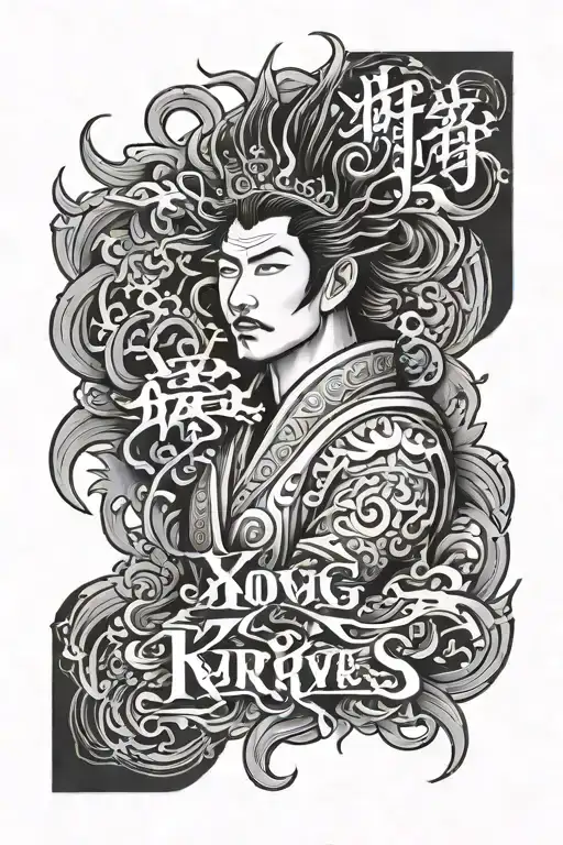 Japanese text 'your king arrives' tattoo design tattoo design idea