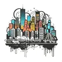 city skyline silhouette tattoo design idea