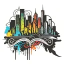 city skyline silhouette tattoo design idea