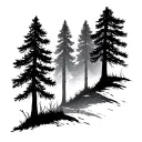 pine forest tattoo design idea