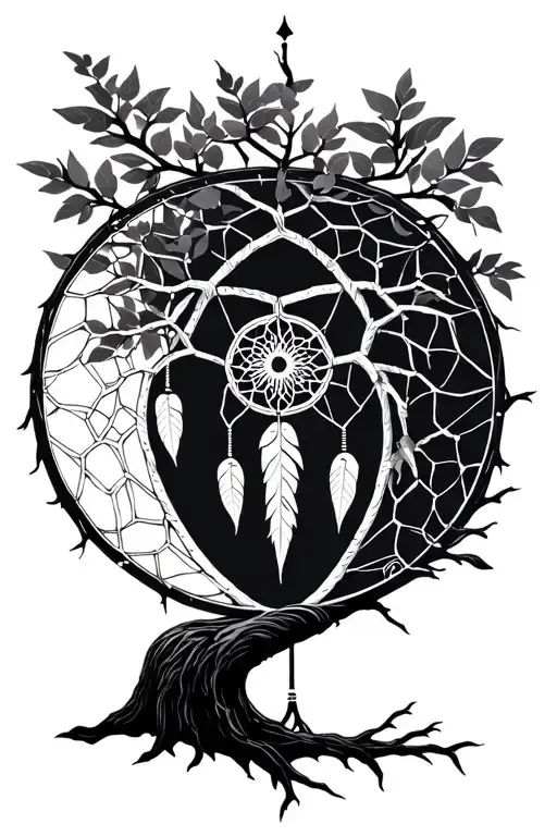 dream catcher tree of life libra tattoo design idea