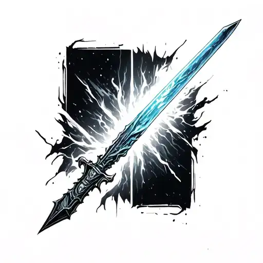 halo energy sword tattoo design idea