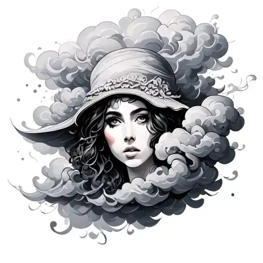 Coverup Clouds and Smoke tattoo design idea