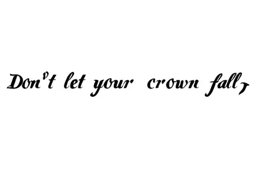 "Don't let your crown fall 🪬" tattoo design idea