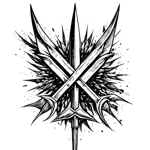 Ukrainian trident symbol tattoo design idea