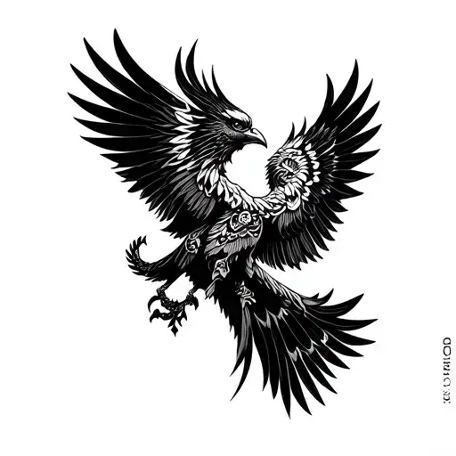Garuda looking forward tattoo design idea