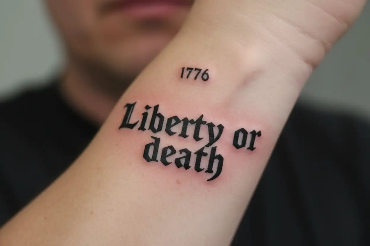 "1776 
Liberty or death" tattoo design idea