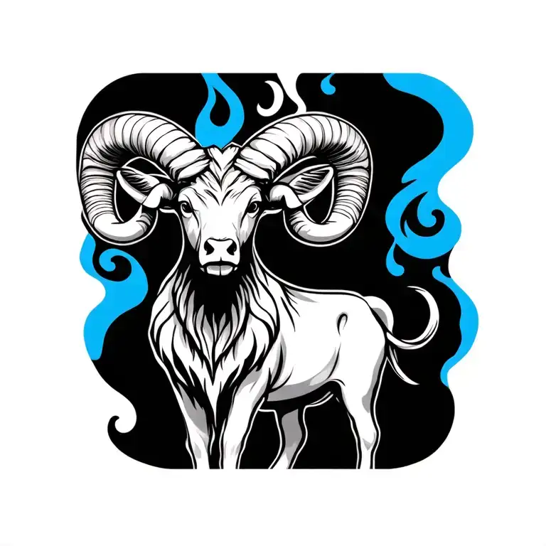 aries, fire ox minimalist tattoo tattoo design idea