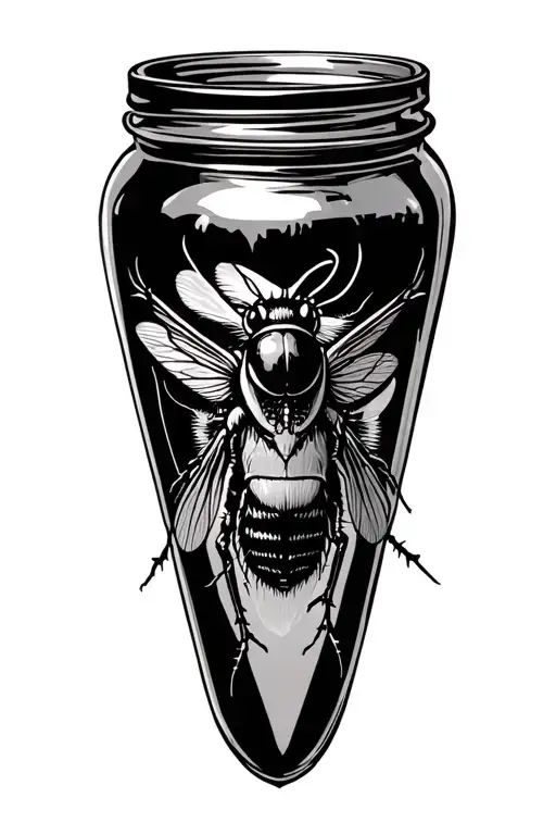 a Jar full of flies  tattoo design idea
