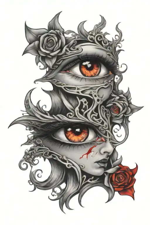 eyes religion blood tattoo design idea