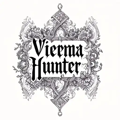 "Vienna Hunter" ambigram tattoo design combining names tattoo design idea