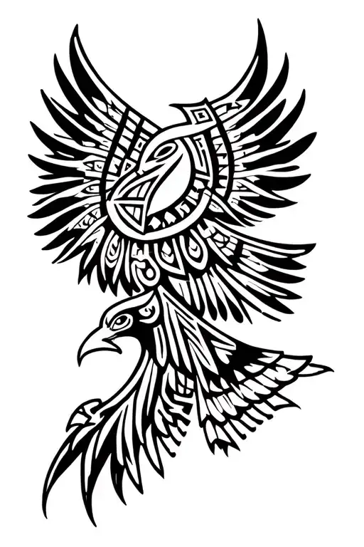 Aztec eagle tattoo design idea