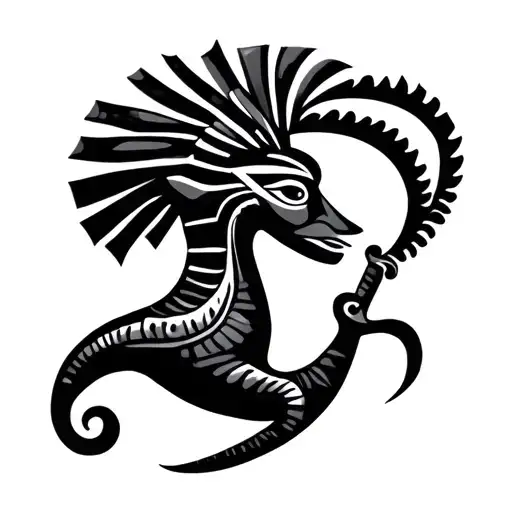 kokopelli asymmetrical tattoo design idea