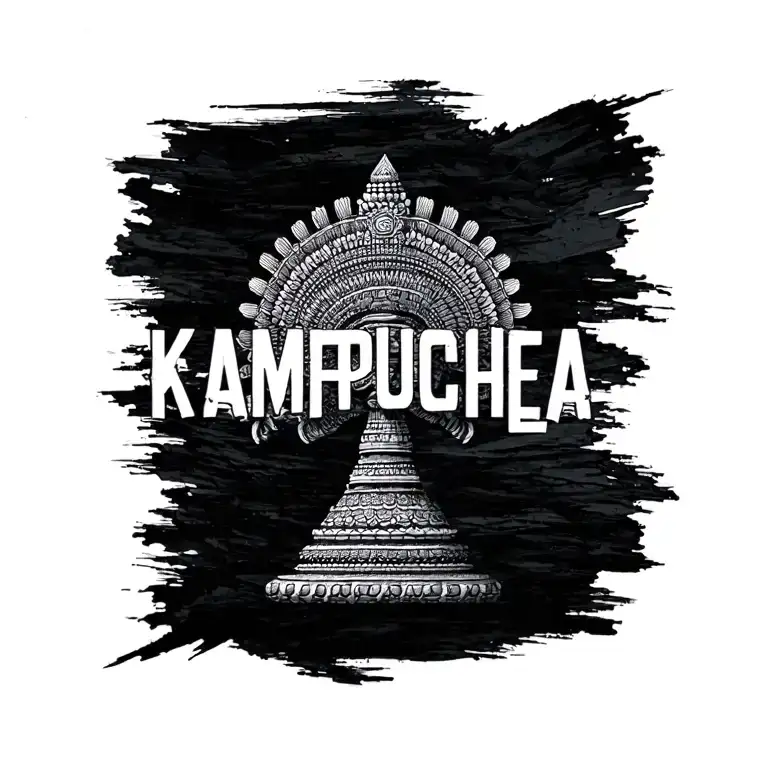 "Kampuchea" Khmer pride flag tattoo design idea