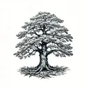 oak tree tattoo design idea