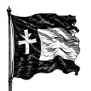 The Christian Flag worn and weathered, Foreign Missionary to Asia 2009 to 2012 and 2013 to 2020 written somewhere  tattoo design idea