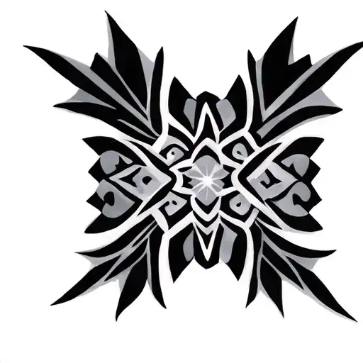symmetrical Sami pattern inspired tattoo design idea