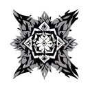 symmetrical Sami pattern inspired tattoo design idea