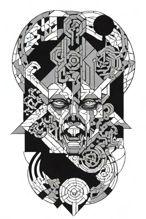 PTSD using symbolic imagery Minimalist Geometric shapes tattoo design idea