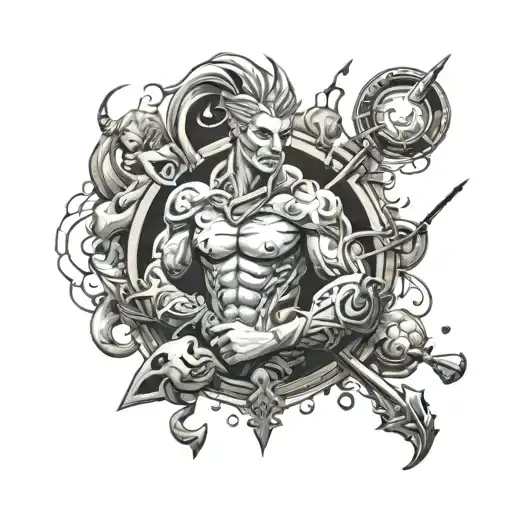 arcane league of legends sleeve tattoo design idea