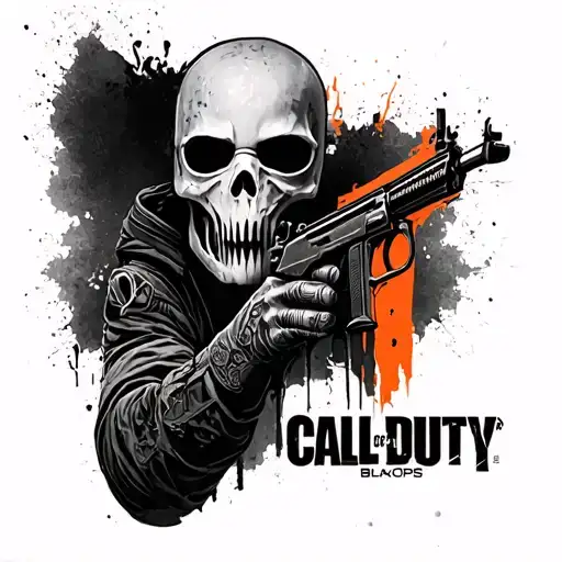 ghost call of duty black ops 2 tattoo design idea