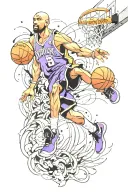 vince carter dunk tattoo design idea