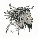 emo, depression, anxiety, darkness, introvert, alone, lonely , suicidal, gothic, sad, african american male, dreadhead tattoo design idea