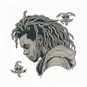 emo, depression, anxiety, darkness, introvert, alone, lonely , suicidal, gothic, sad, african american male, dreadhead tattoo design idea
