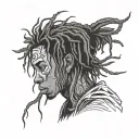 emo, depression, anxiety, darkness, introvert, alone, lonely , suicidal, gothic, sad, african american male, dreadhead tattoo design idea