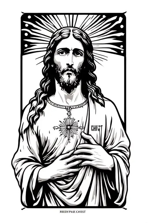 cry jesus christ tattoo design idea