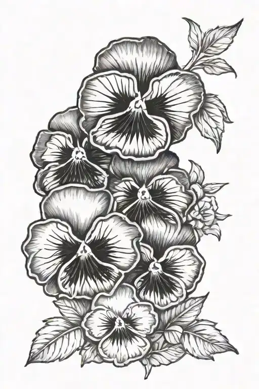 pansy and "nanny" tattoo design idea