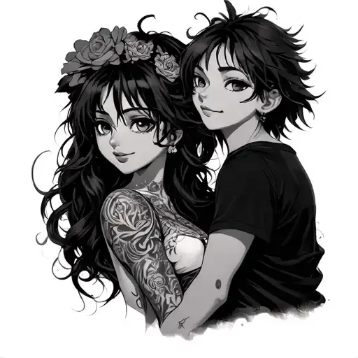 names Ella & Brook One Piece tattoo design idea
