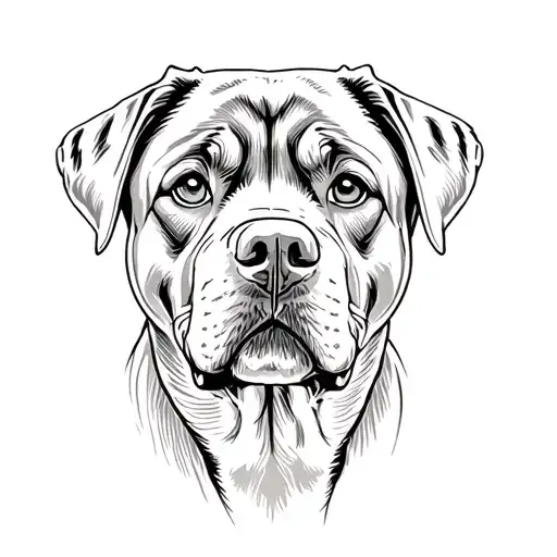 Rottweiler dog in paw print merged tattoo design idea