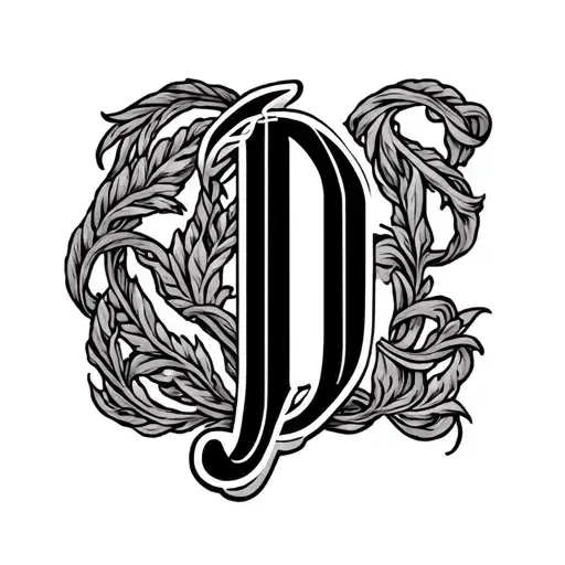 initials J D P linked vertically placed tattoo design idea