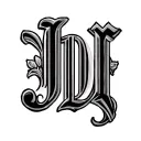 initials J D P linked vertically placed tattoo design idea