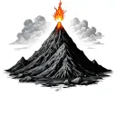 volcano virgin tattoo design idea