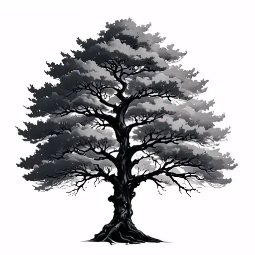 bare tree tattoo design idea