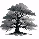bare tree tattoo design idea
