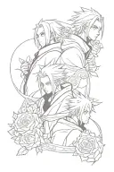 akatsuki members and rose colored tattoo design idea