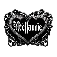 "Mélanie" clock heart chains tattoo design idea