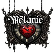 "Mélanie" clock heart chains tattoo design idea