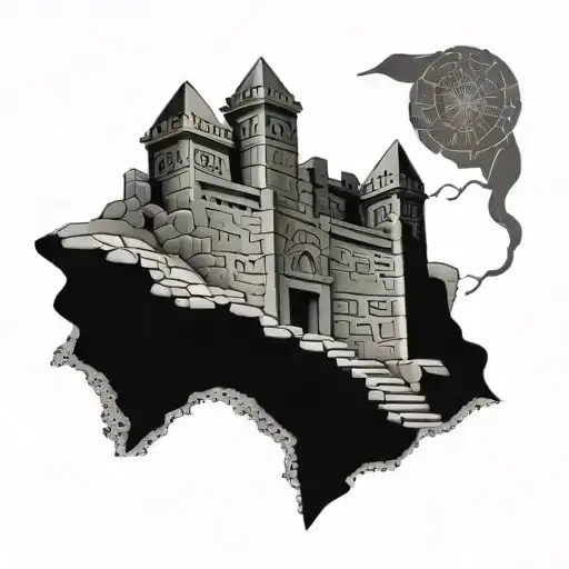 inca Stone Wall dividing tattoo design idea