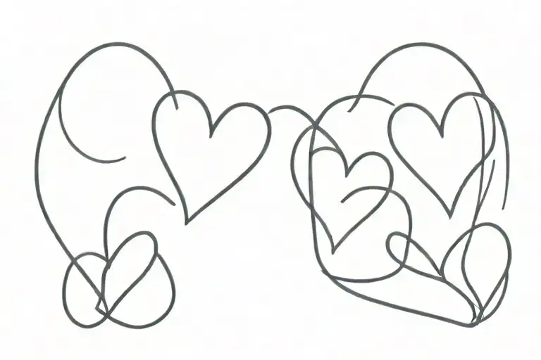 3 small hearts tattoo design idea