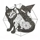 cat + halloween + witch tattoo design idea