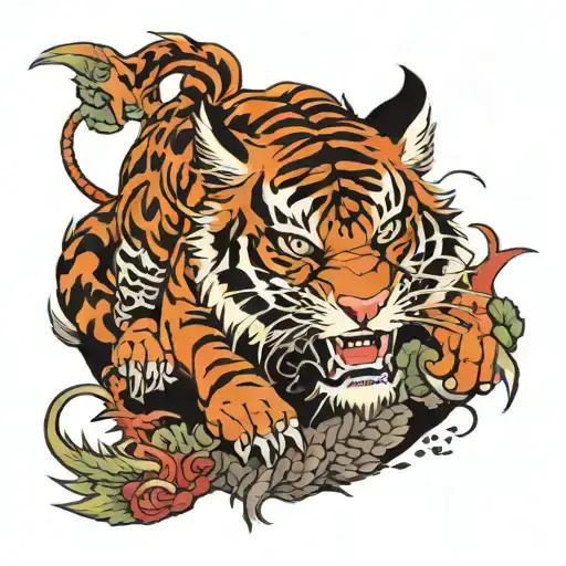 tiger and dragon tattoo design idea