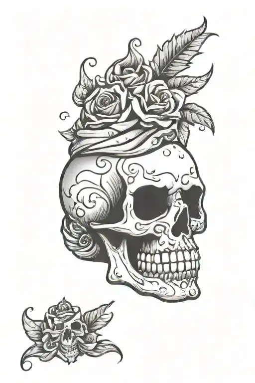 cupcake skull tattoo design idea