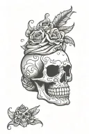 cupcake skull tattoo design idea