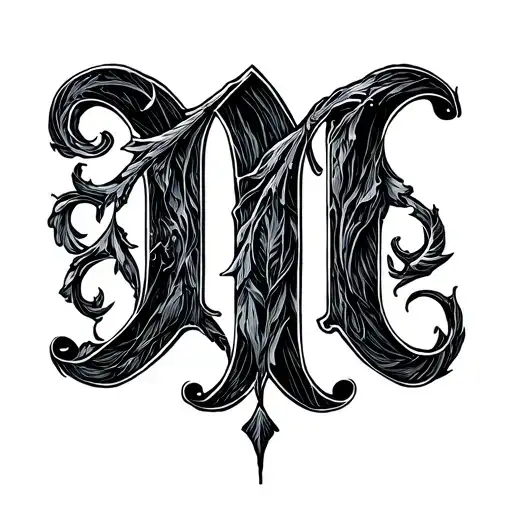 Letter C M tattoo design idea